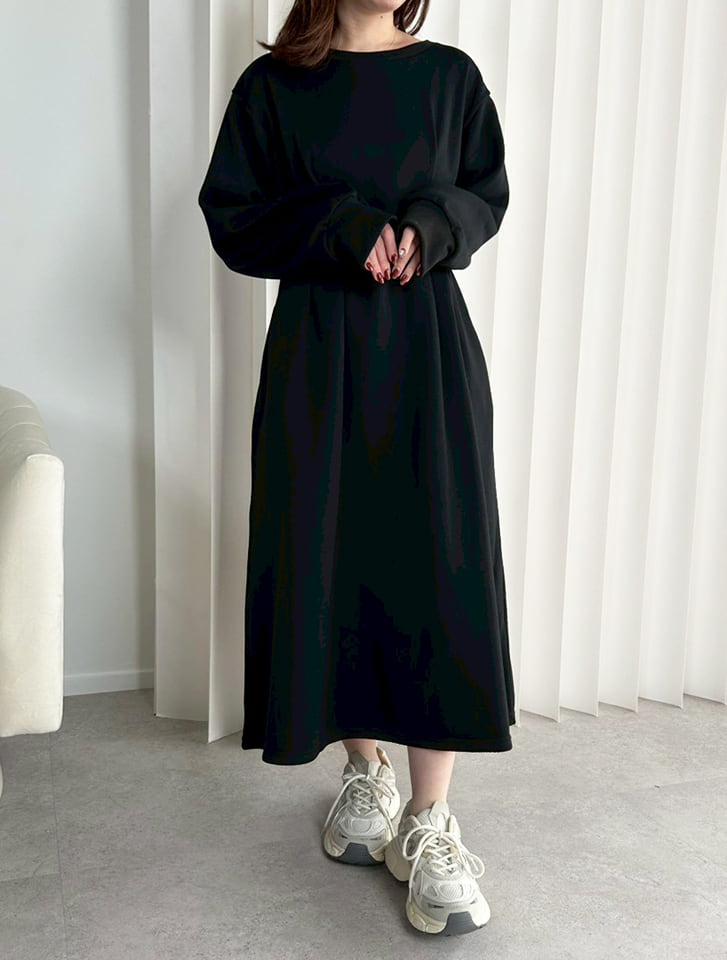 fifth 【U150サイズあり】裏起毛ウエストタックワンピースサイド