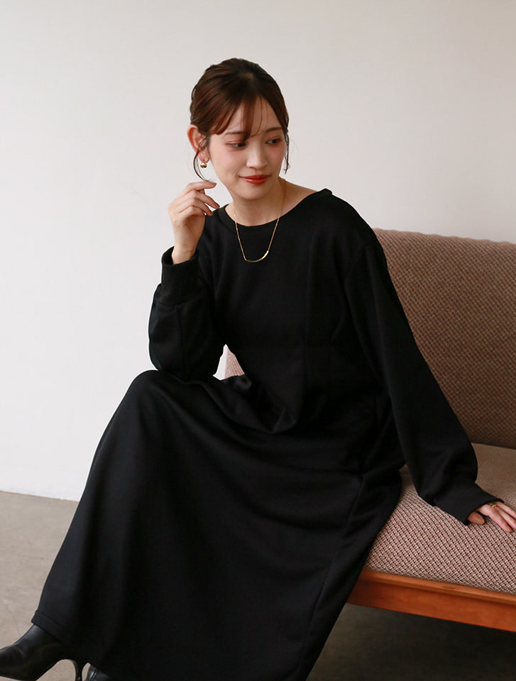 fifth 【MARIAセレクト】裏起毛ウエストタックワンピースサイド