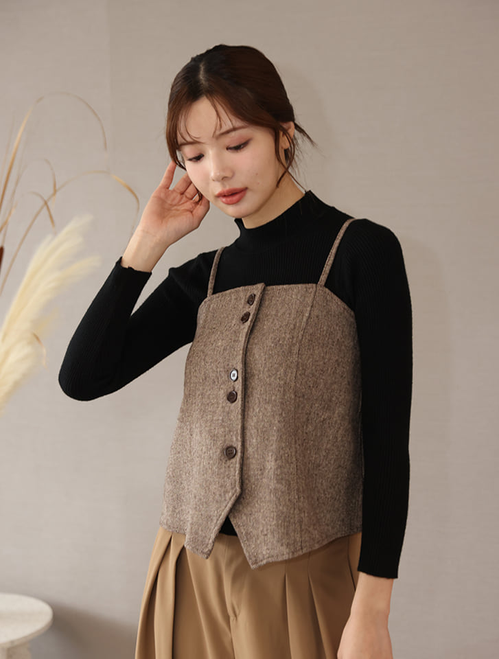 ベルト/ニット付ビスチェ