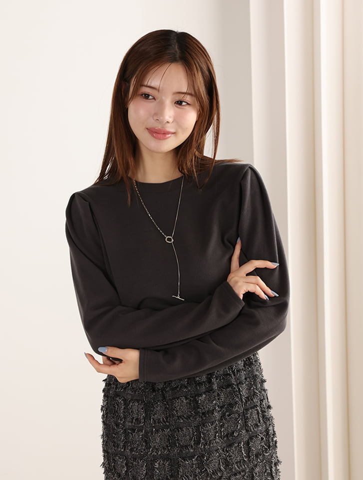 パフスリーブシンプルカットソー