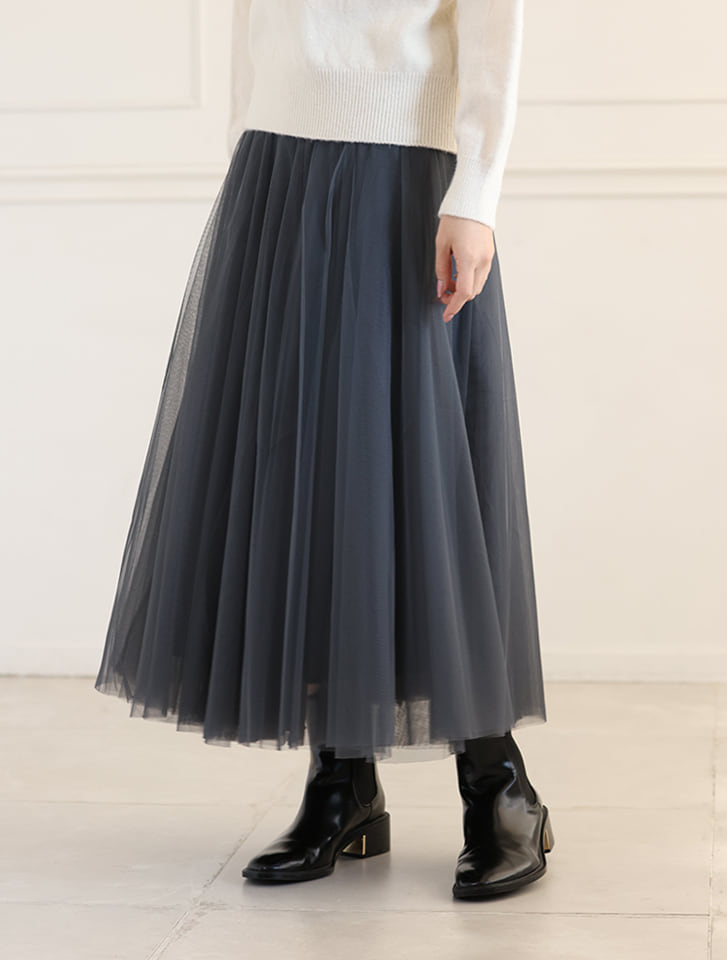 チュールロングスカート
