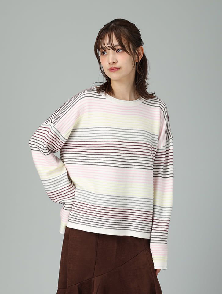 マルチカラーボーダーニット