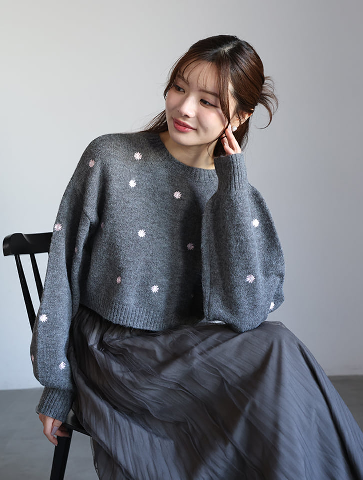 fifth フラワー刺繍ニット | 人気レディースファッション通販 fifth store