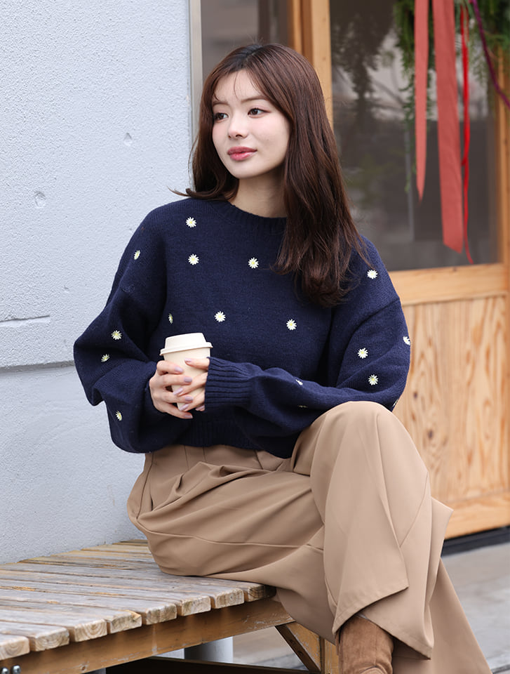 fifth フラワー刺繍ニット | 人気レディースファッション通販 fifth store