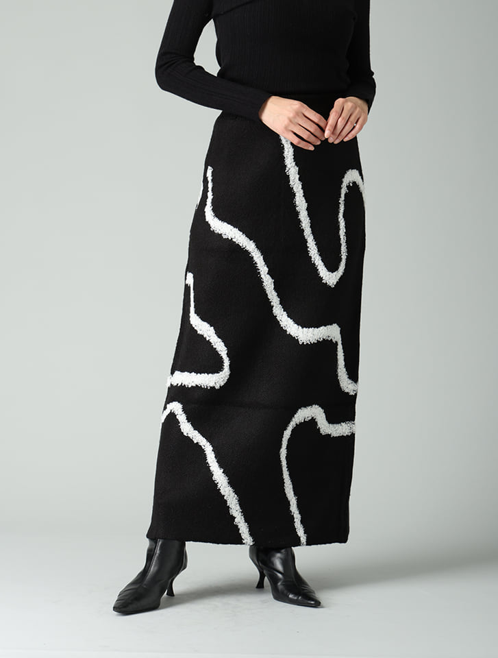 ラインジャガードニットタイトスカート