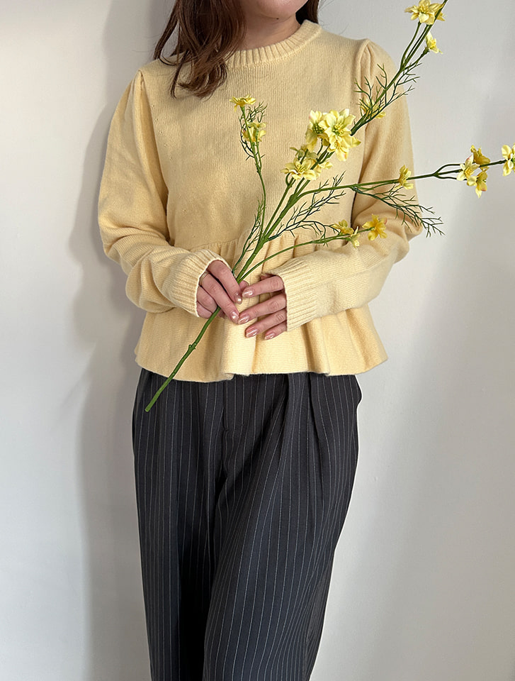 アルパカタッチ裾バルーンニット