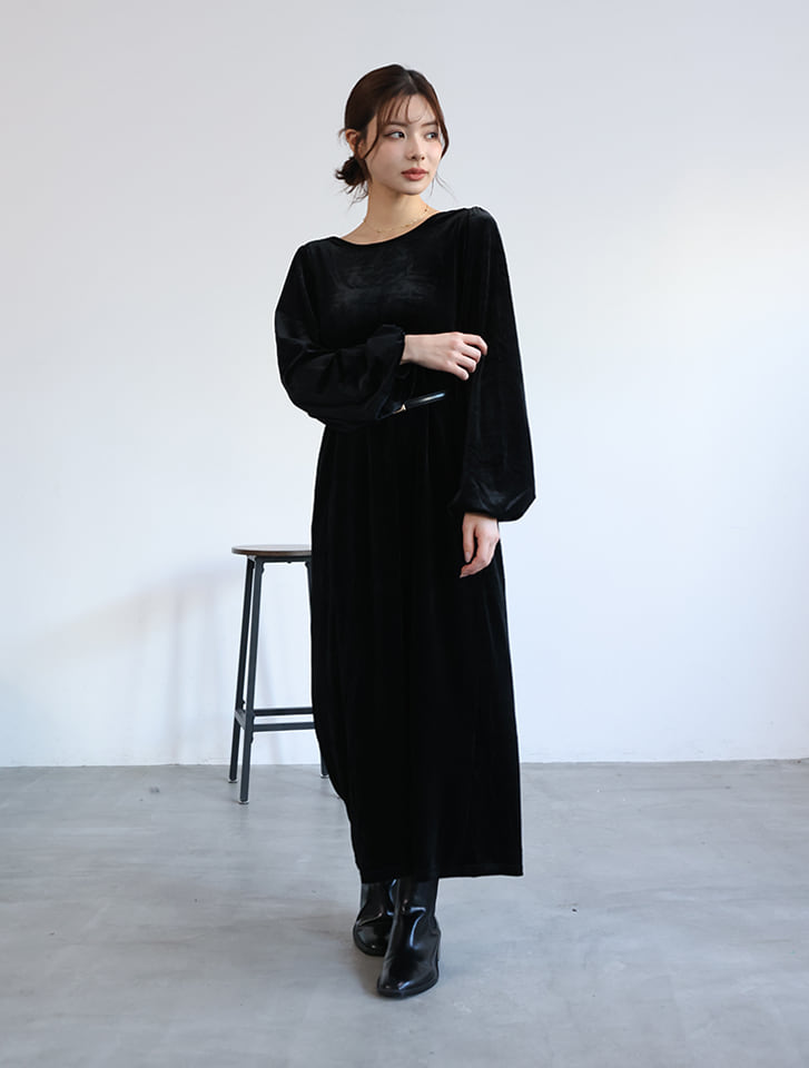 fifth バックオープンベロアワンピース | 人気レディースファッション
