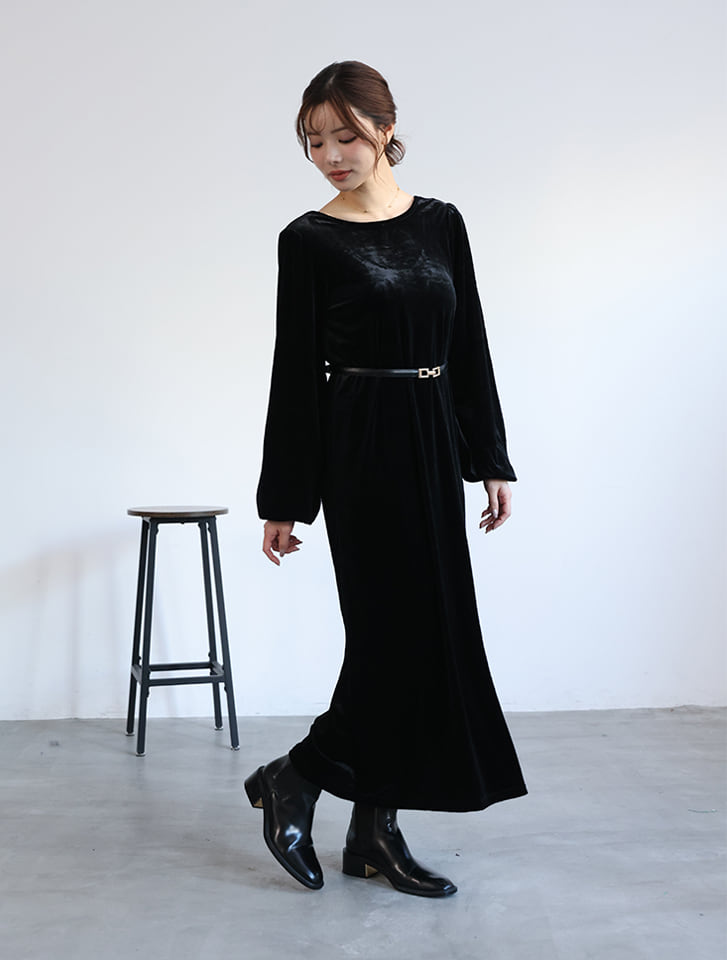 fifth バックオープンベロアワンピース | 人気レディースファッション