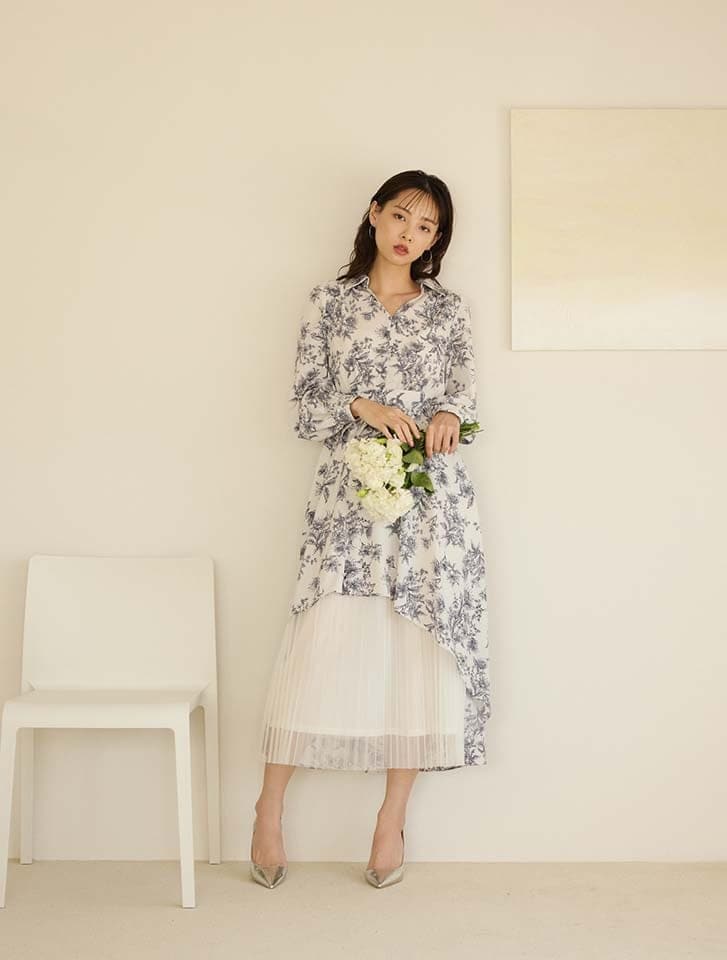 SaturdayClub プリーツ シャツワンピース アシンメトリー シャツワンピース プリーツ アシンメトリー – Mon3e