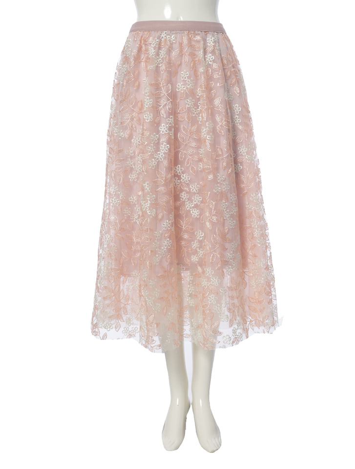 fifth フラワー刺繍チュールスカート | 人気レディースファッション