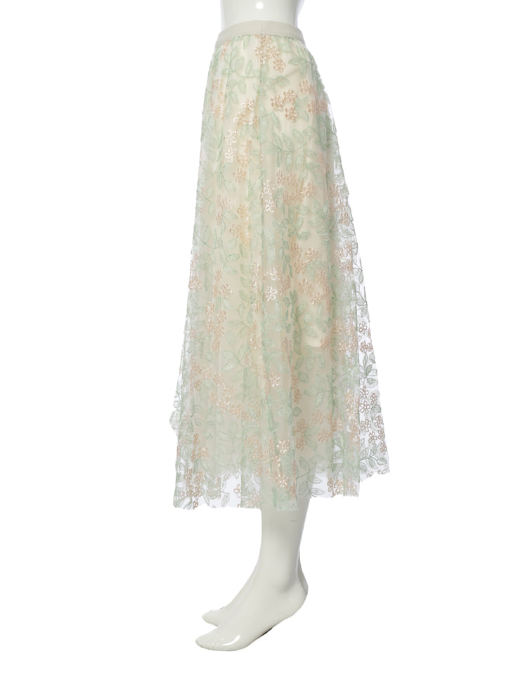 fifth フラワー刺繍チュールスカート | 人気レディースファッション