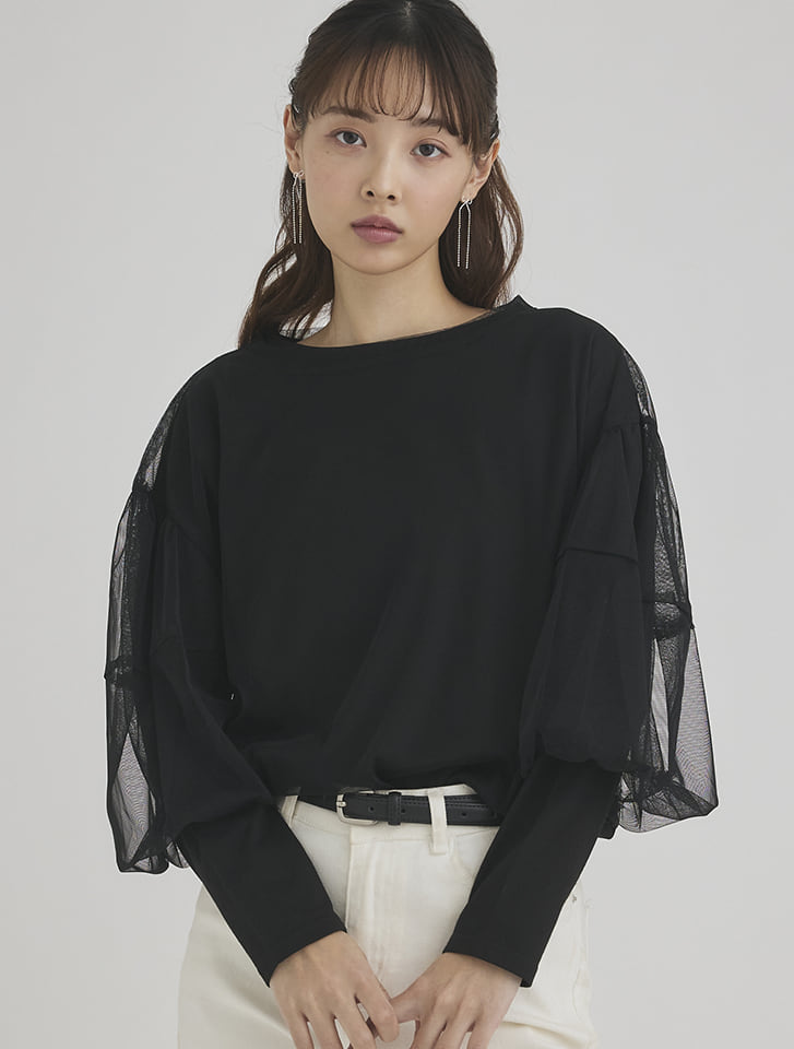 チュール×長袖Tシャツセット