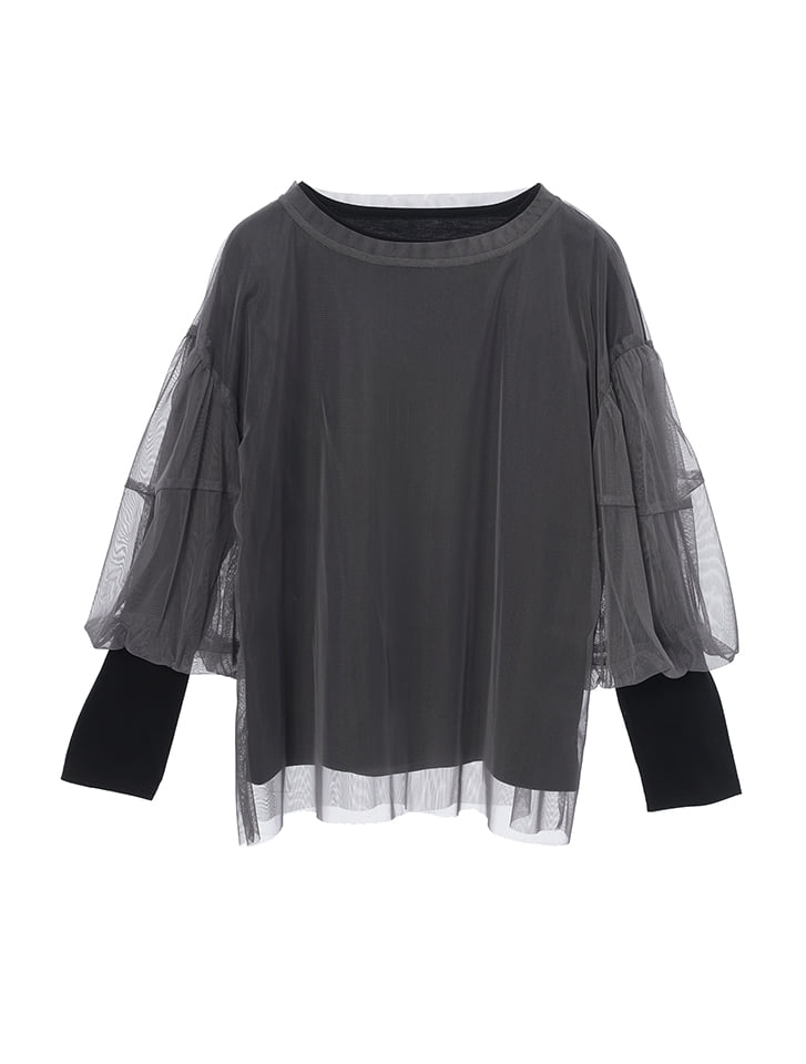 tシャツ Pal tulle CS パルチュールカットソー レディース tulle frill T-shirt/チュールフリルTシャツ（Tシャツ