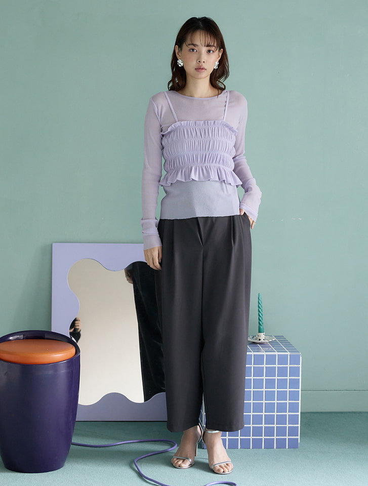 シーニュ　ミントグリーン フェザー半袖トップス シーニュ ミントグリーン フェザー半袖トップス レディース