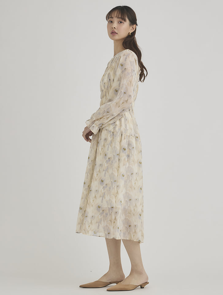 値下げ【美品】plantation フラワーシャーリングワンピース JILL by JILL STUART（ジルバイジルスチュアート） ワンピース ビッグ
