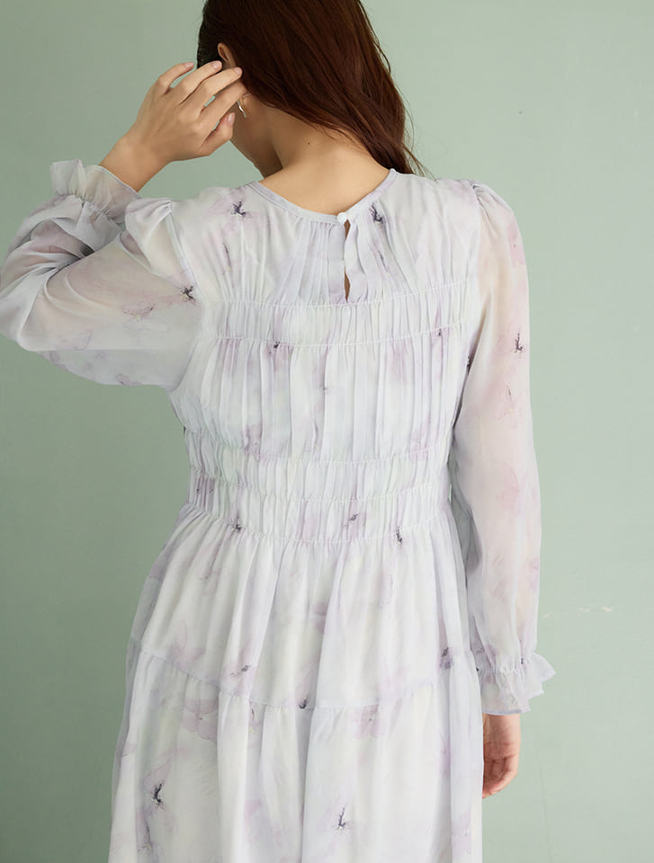 値下げ【美品】plantation フラワーシャーリングワンピース シャーリングティアードフラワーワンピース｜PETAL ONLINE（ペタル