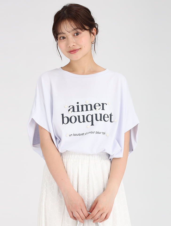 パールプリントTシャツ