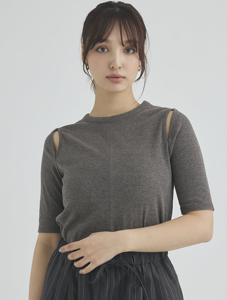 【fifth/フィフス】【cestmignon_mauセレクト】カットリブカットアウトプルオーバー 【fifth/フィフス】【cestmignon_mauセレクト】カットリブカットアウトプルオーバー