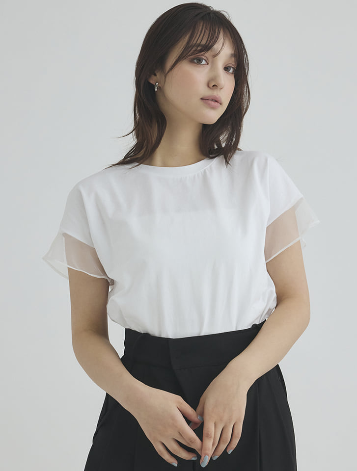 【fifth/フィフス】チュールドッキングカットソー 【fifth/フィフス】チュールドッキングカットソー