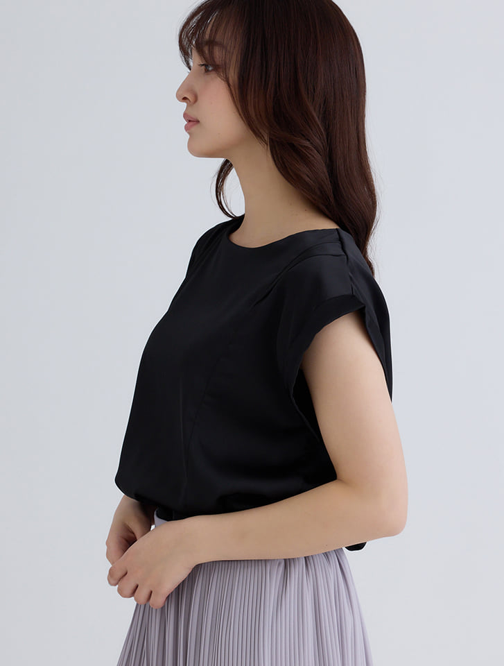 20%OFF対象★美品 エストネーション 定価5万 タックブラウス ブラック36 ESTNATION（エストネーション）の「ESTNATION / ケープタック