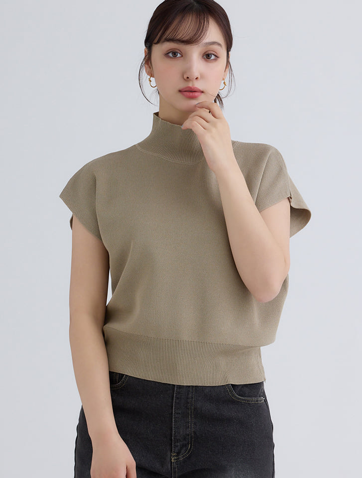 【fifth/フィフス】ハイネックフレンチスリーブニット 【fifth/フィフス】ハイネックフレンチスリーブニット