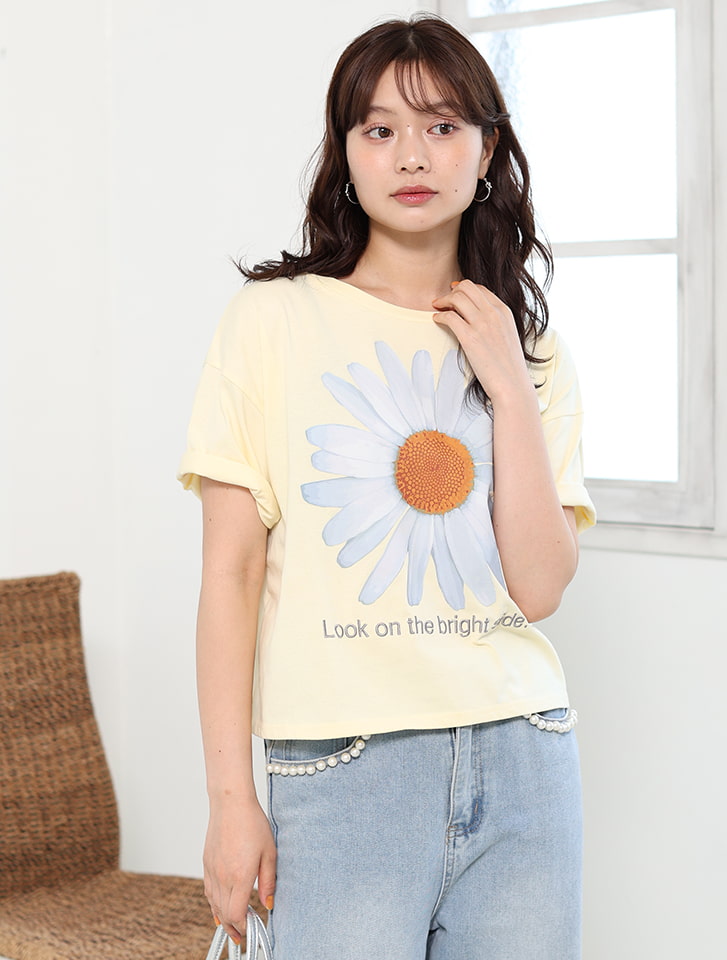 fifth ビッグフラワープリントTシャツ | 人気レディースファッション