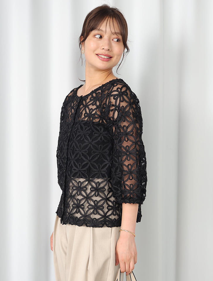 fifth パフスリーブレースカーディガン | 人気レディースファッション