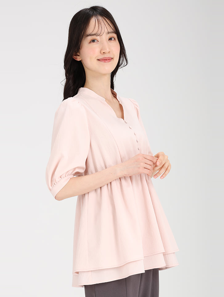 KAMISHIMA CHINAMI五分袖チュニック 新品タグ付き定価¥63800 fifth ウエスト切替5分袖チュニック | 人気レディース