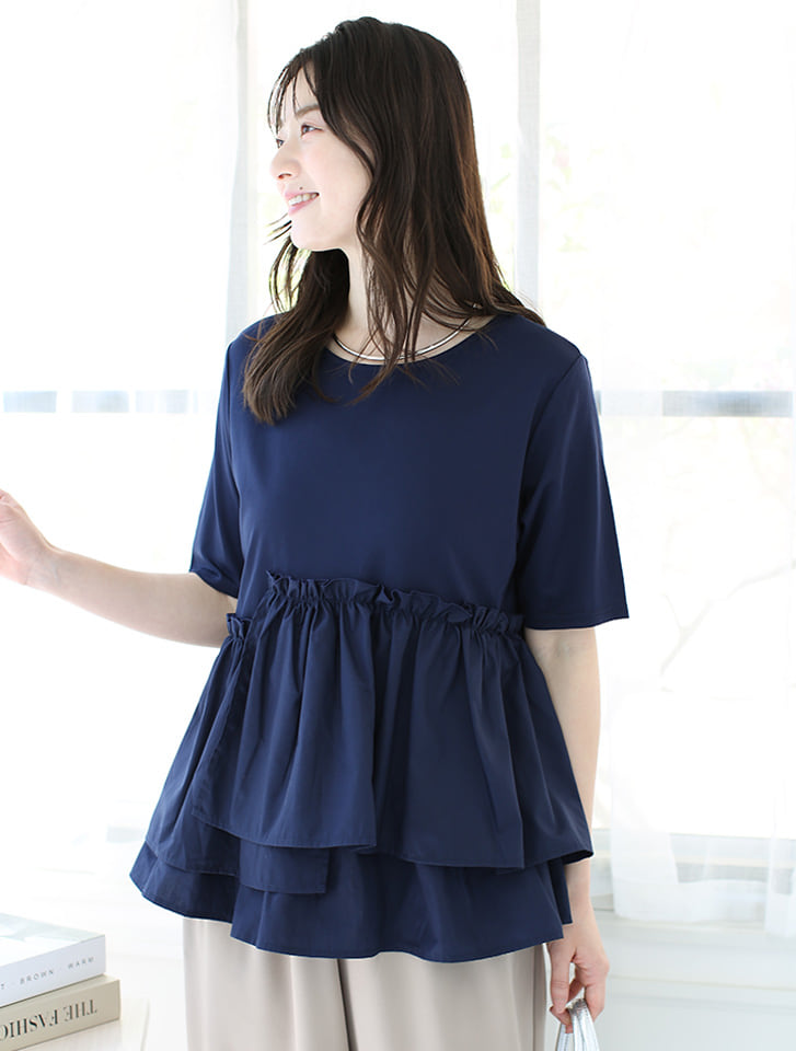 新品未使用リネンライクドッキングTシャツ　アシンメトリー ベージュ 半袖Tシャツ 12tl3bv_item_553.jpg?fitin=720:720