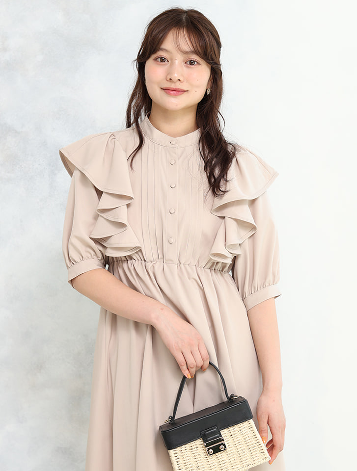 定価25,000円ギャラリービスコンティ袖フリルワンピース新品サイズ3 セール】 袖フリルニットワンピース （ワンピース