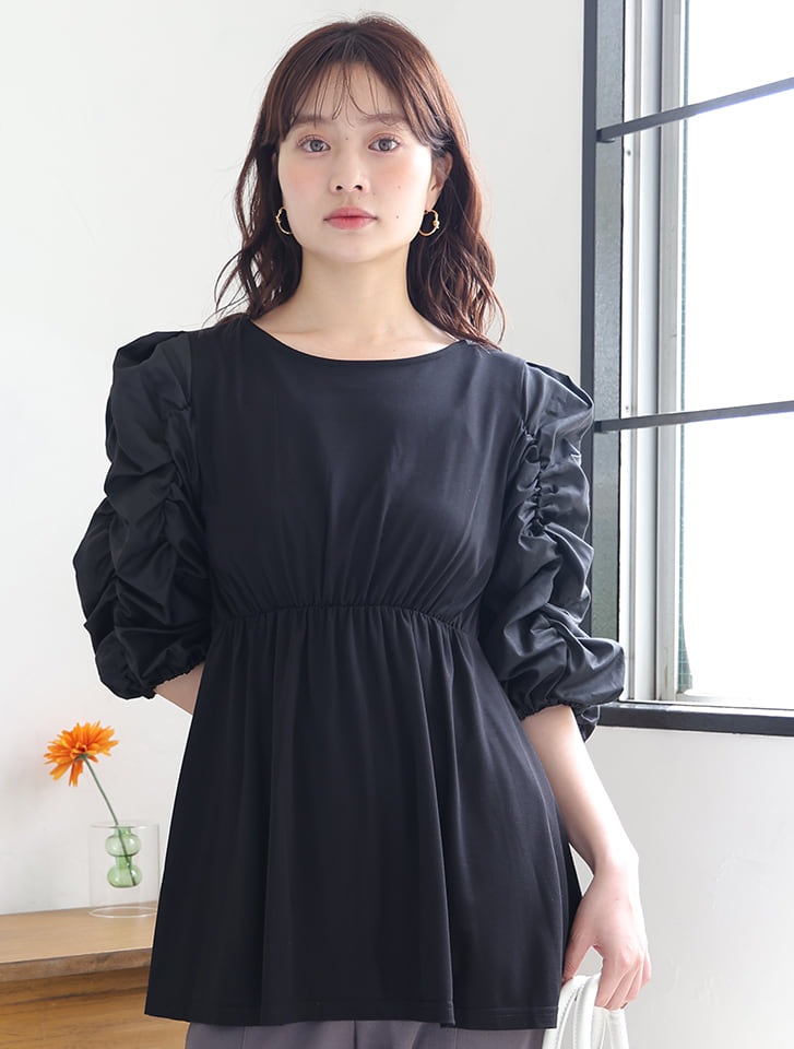 【半袖】RoseTiara with M－StyleLuxe　ペプラムカットソー 半袖】RoseTiara with M-StyleLuxe ペプラムカットソー | ローズ