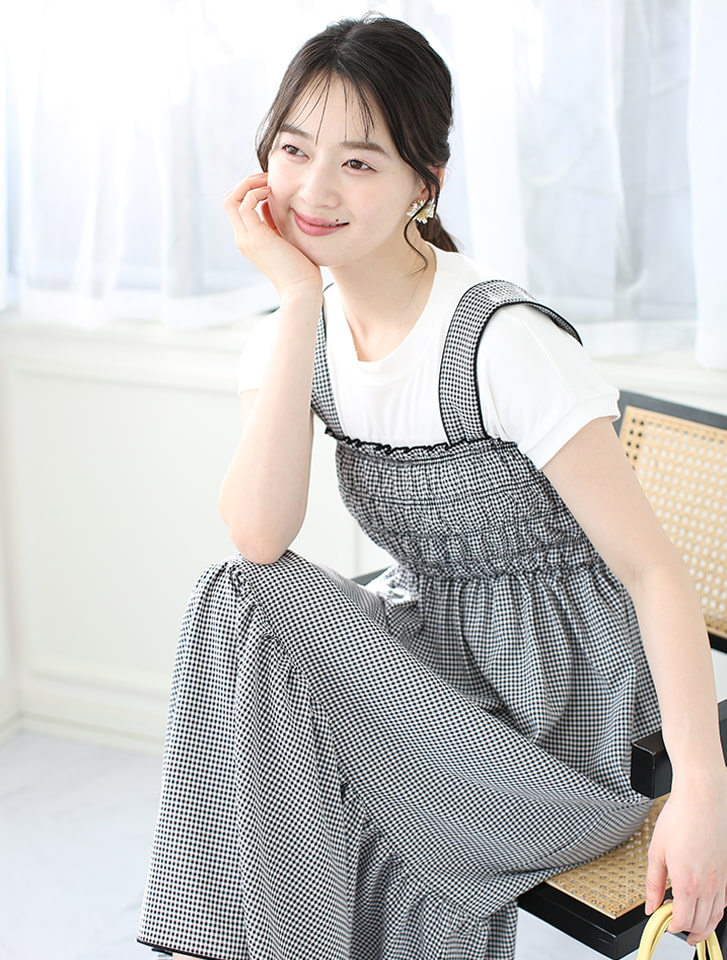 fifth ギンガムチェックシャーリングワンピース | 人気レディース