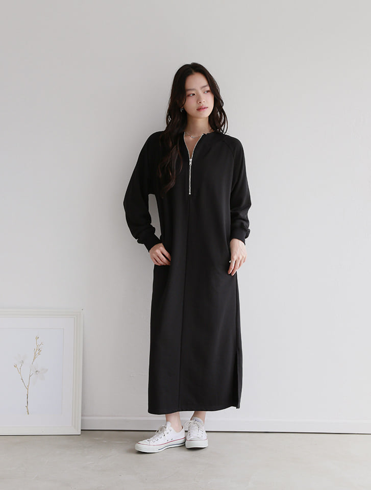 fifth 【cestmignon_mauセレクト】フロントファスナー裏毛ワンピース