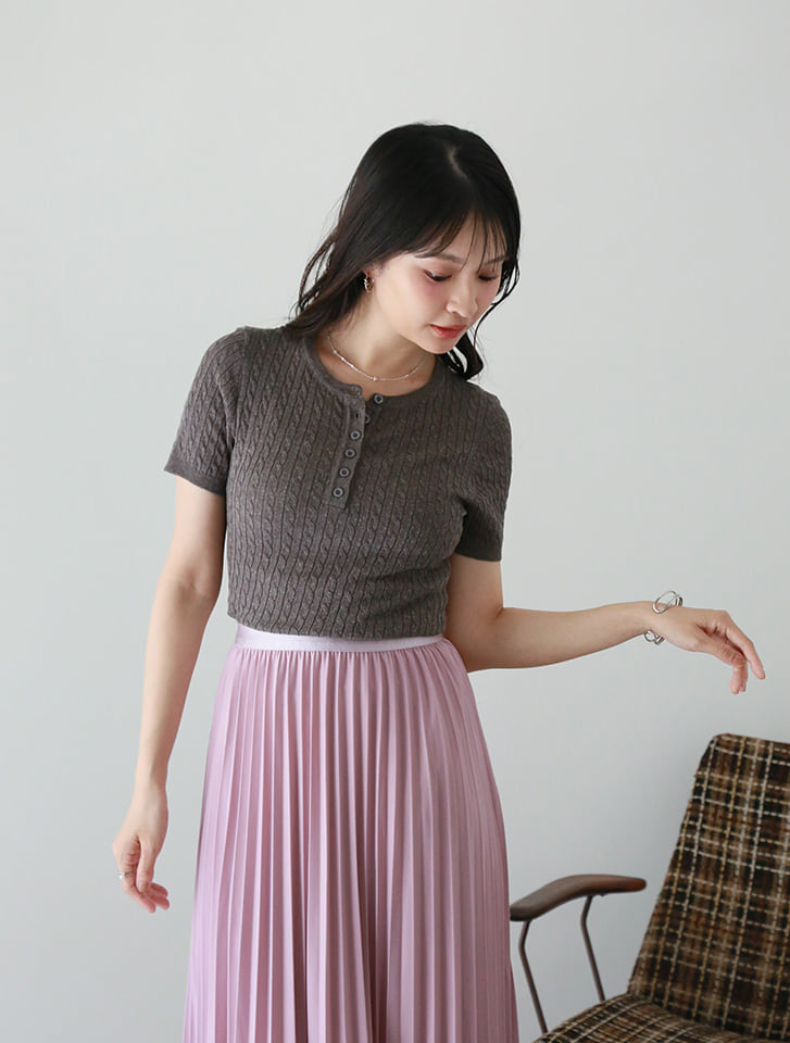 fifth ケーブル編み半袖ニット | 人気レディースファッション通販