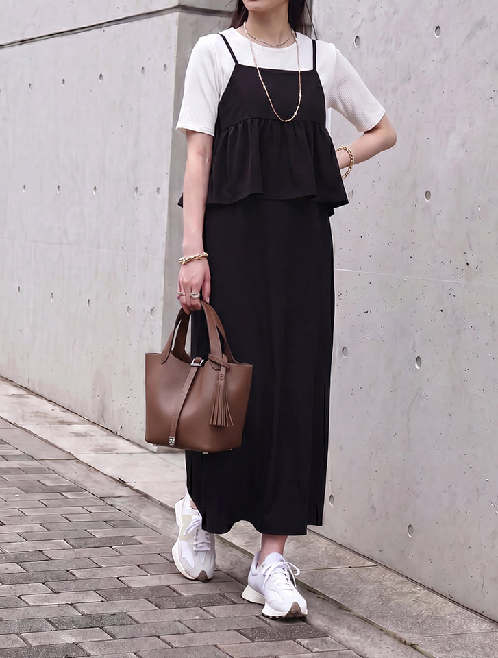 fifth 【shieセレクト】ペプラムデザインドッキングキャミワンピース