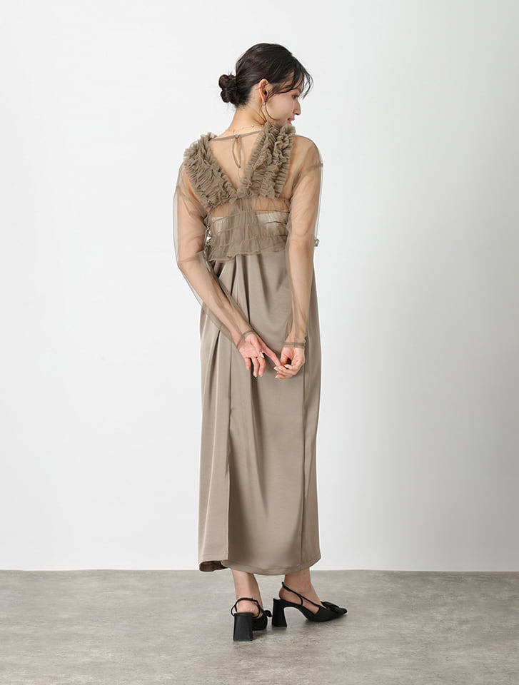fifth 【3点SET】シアートップス×キャミワンピース×チュールビスチェ