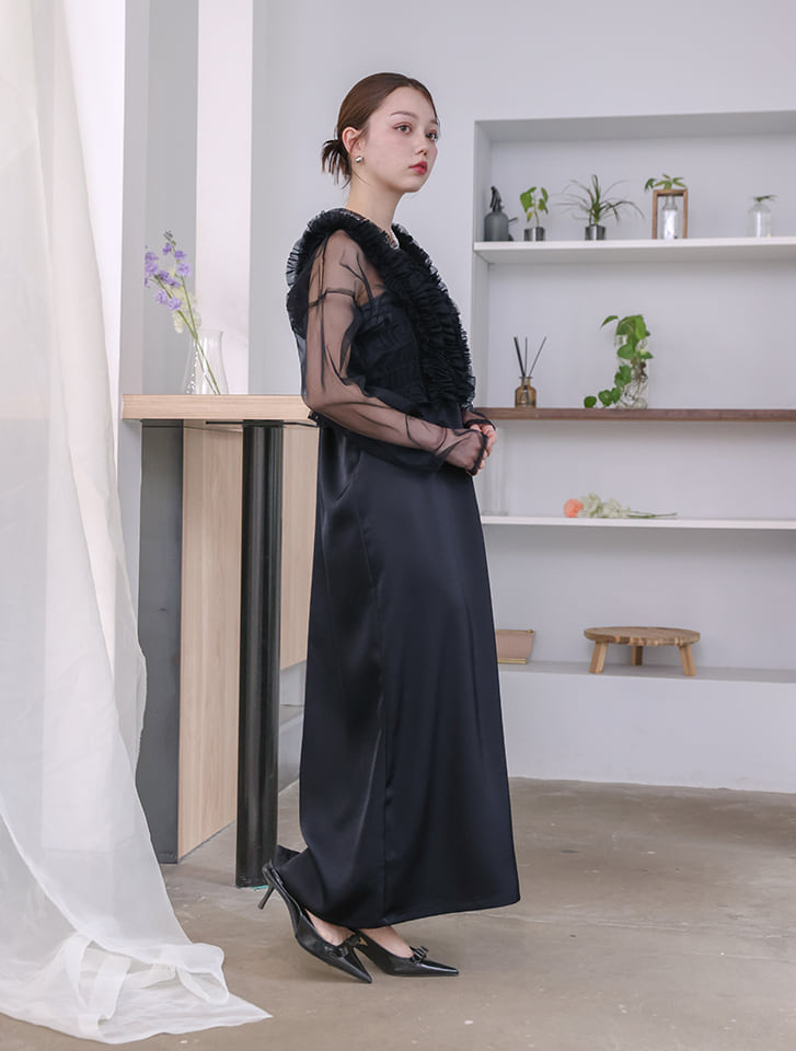 fifth 【3点SET】シアートップス×キャミワンピース×チュールビスチェ