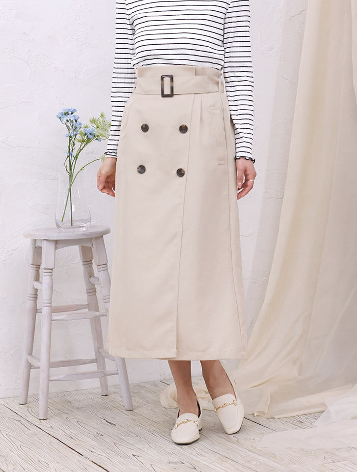 【SETUP対応】ロングトレンチスカート