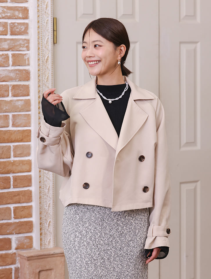 【SETUP対応】ショートトレンチコート