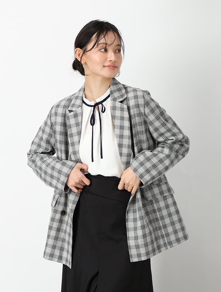 ダブルテーラードチェックジャケット