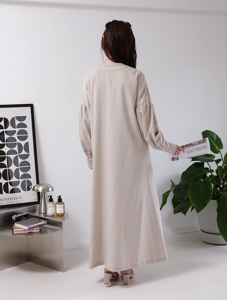 【美品】45R インディゴ ギマツイード ワンピース 襟付き 無地 fifth 【cestmignon_mauセレクト】【U150サイズあり】配色ステッチ