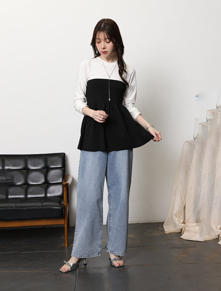 fifth 異素材ドッキングビスチェ風トップス | 人気レディース