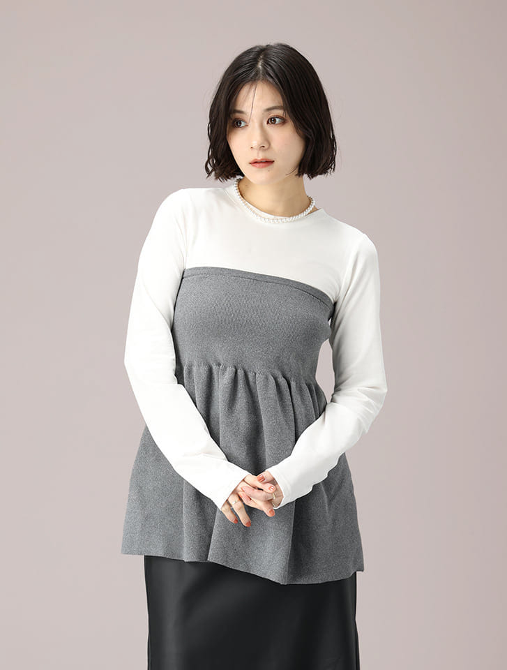 fifth 異素材ドッキングビスチェ風トップス | 人気レディース