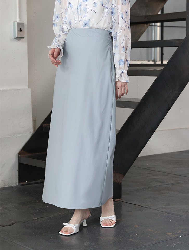 【ウォッシャブル】フェイクレザーナロースカート