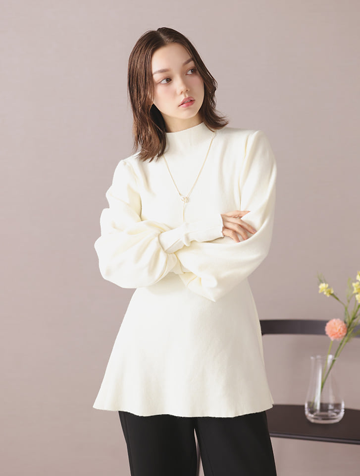 fifth ロングカフスペプラムハイネックニット | 人気レディース