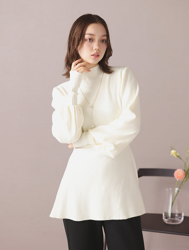 fifth ロングカフスペプラムハイネックニット | 人気レディース