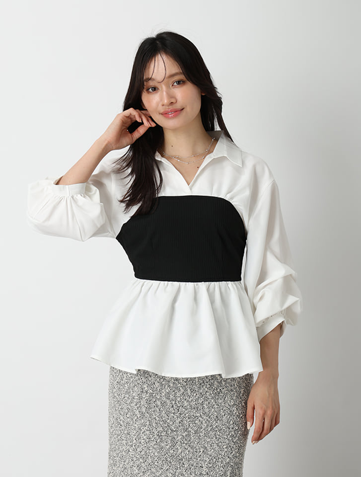 ビスチェドッキングシャツ