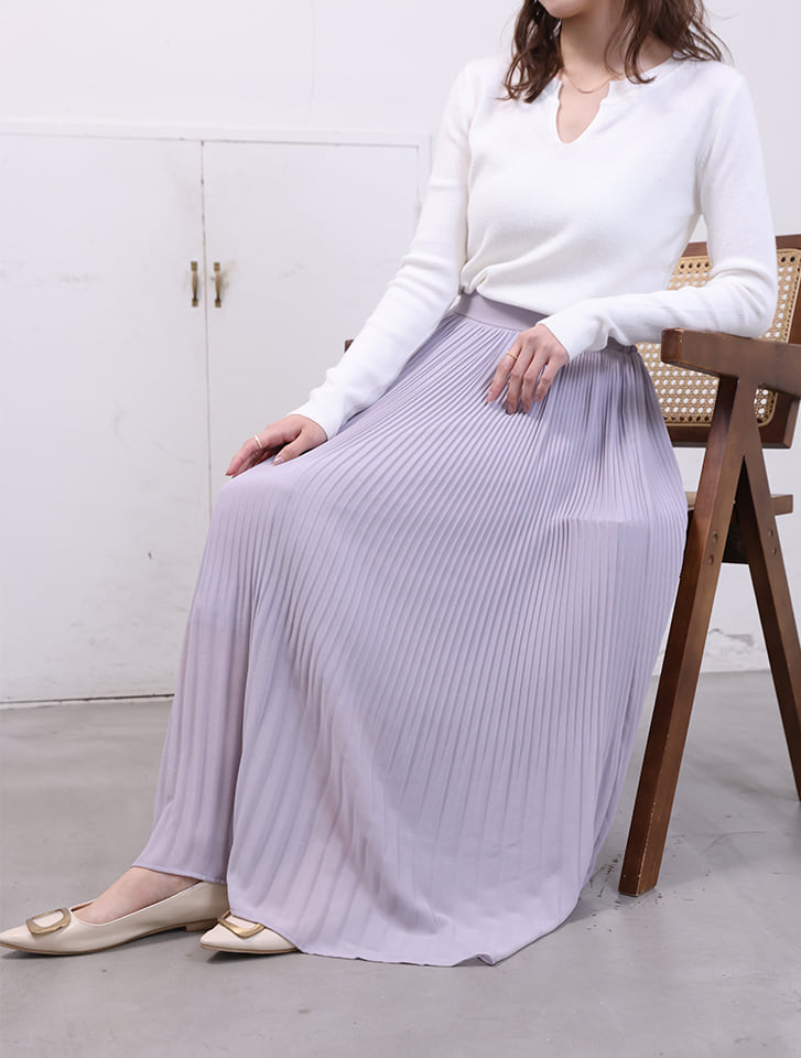 消しプリーツロングスカート