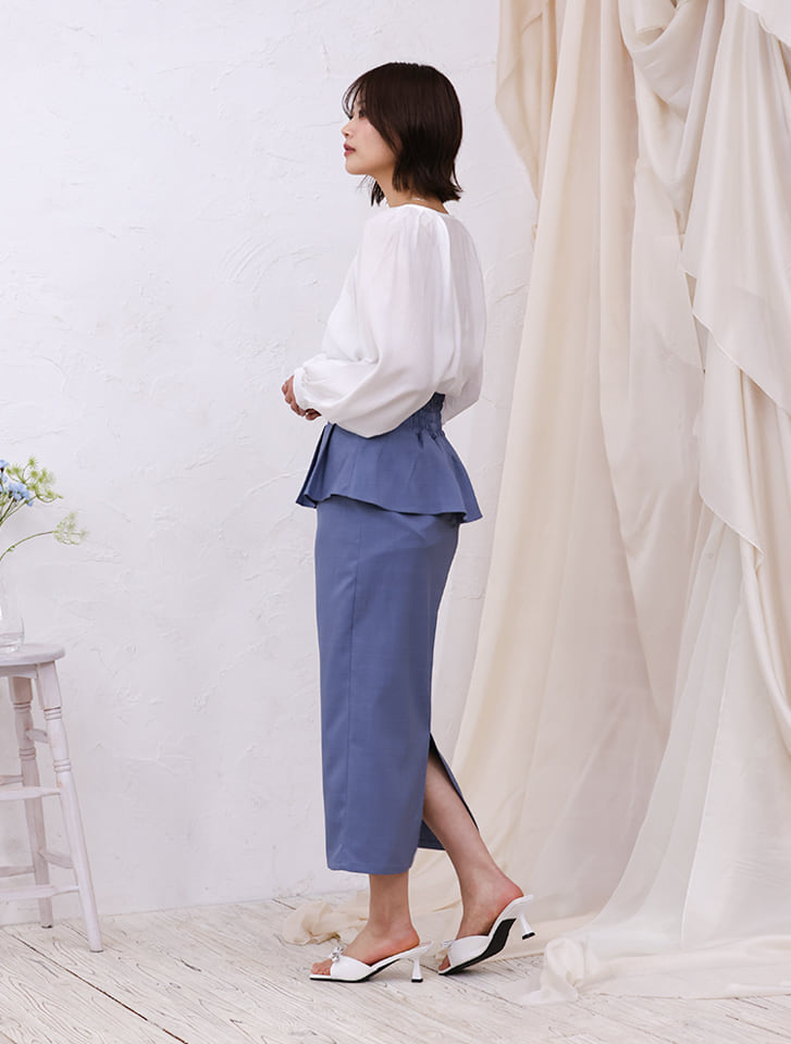 fifth 【cho____07セレクト】ファスナー付きペプラムナロースカート