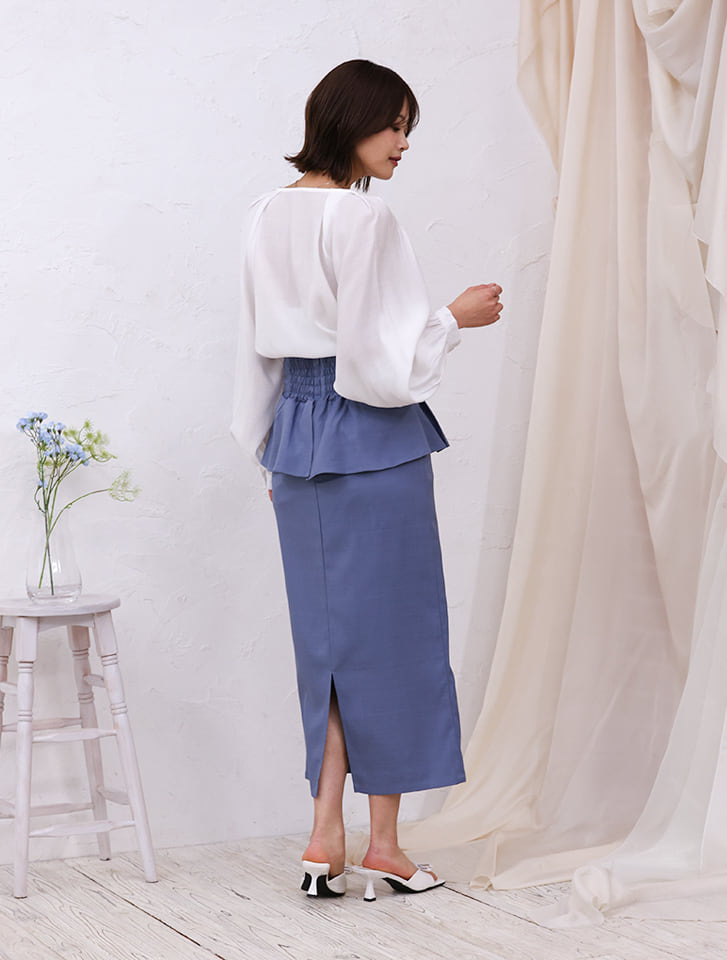 fifth 【cho____07セレクト】ファスナー付きペプラムナロースカート